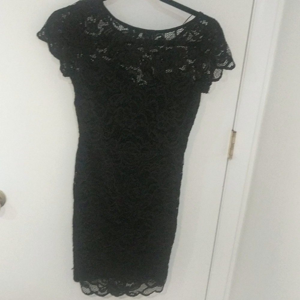 Zara Black lace bodycon dress size XS